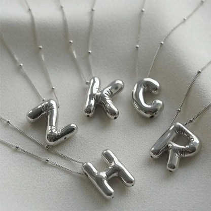 BUBBLE LETTER INITIAL NECKLACE