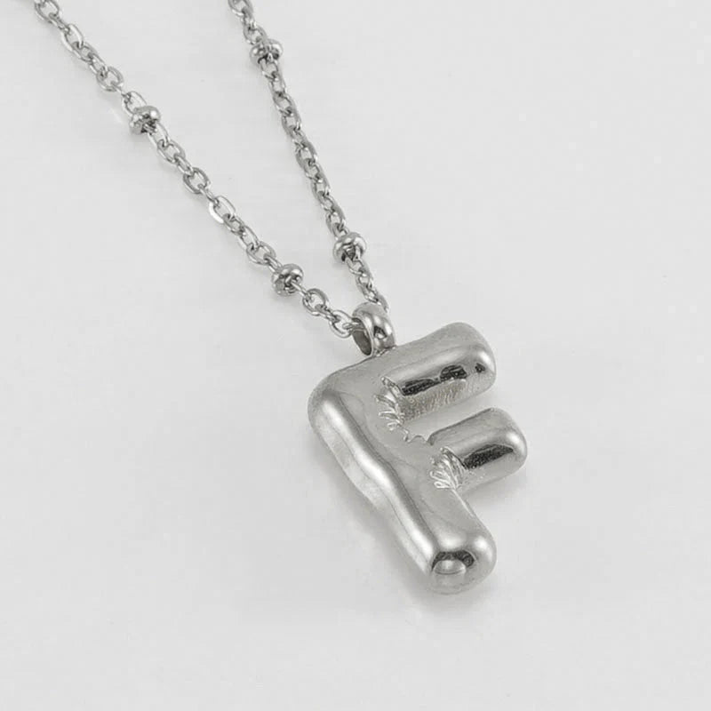 BUBBLE LETTER INITIAL NECKLACE