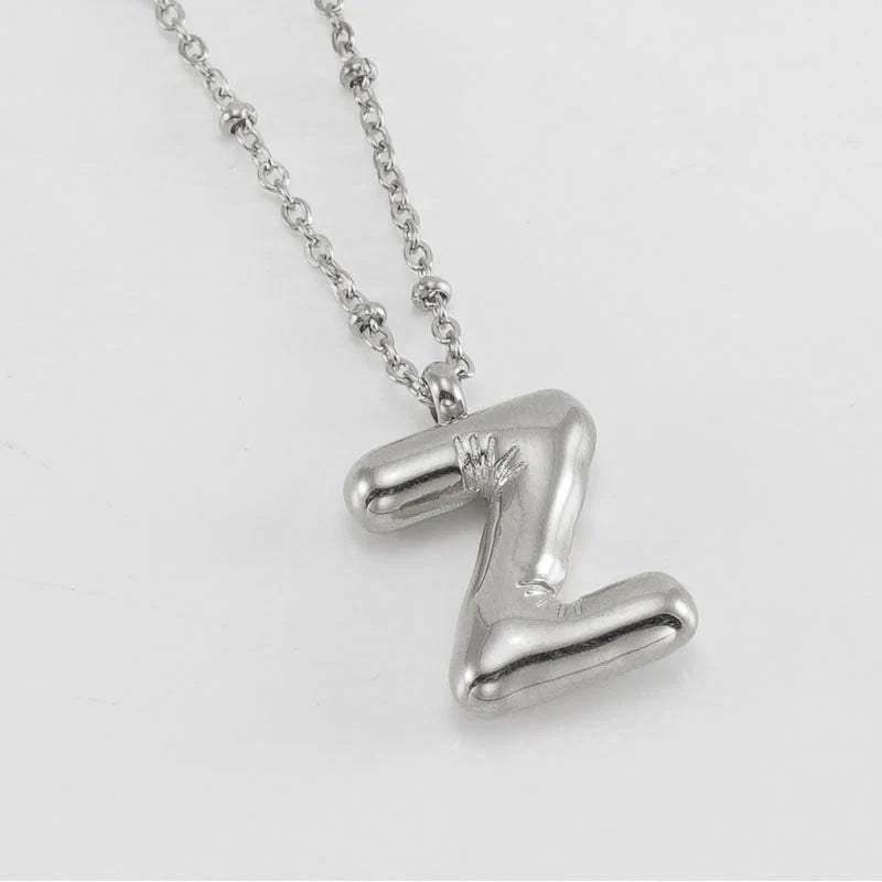 BUBBLE LETTER INITIAL NECKLACE