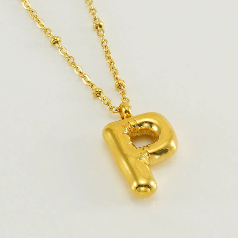 BUBBLE LETTER INITIAL NECKLACE