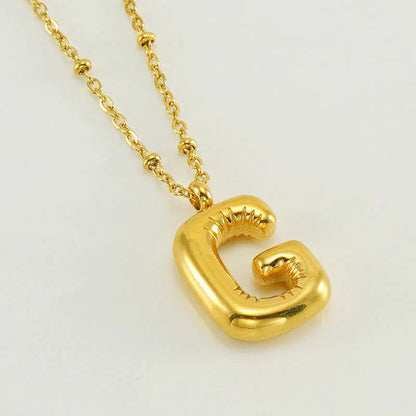 BUBBLE LETTER INITIAL NECKLACE