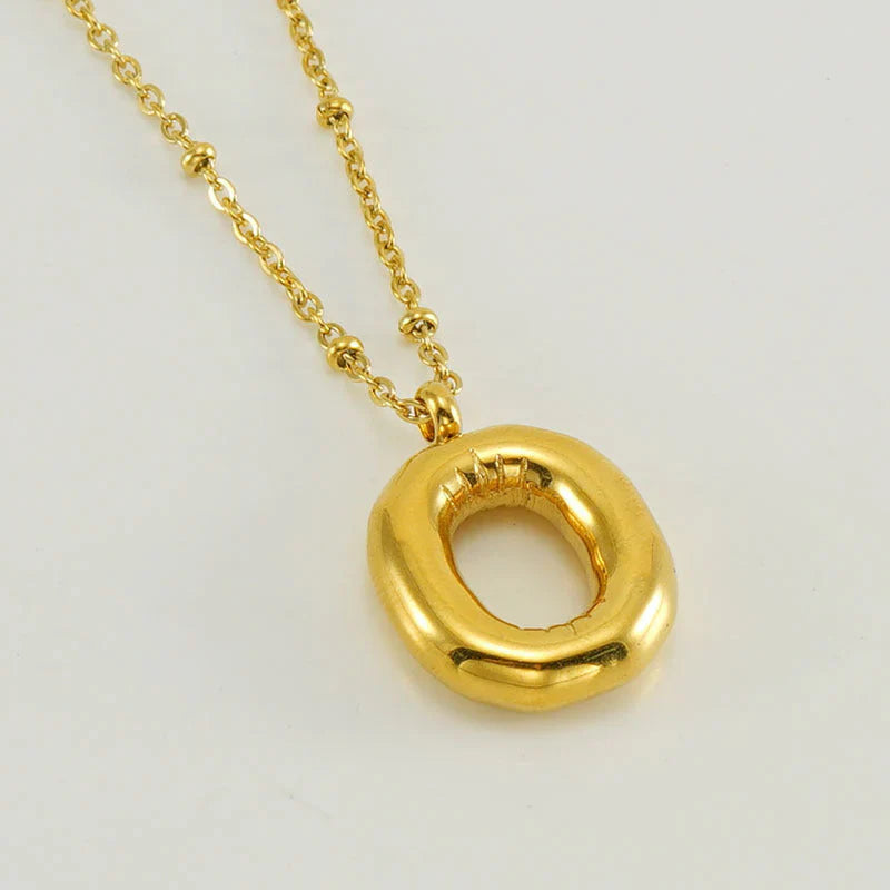 BUBBLE LETTER INITIAL NECKLACE