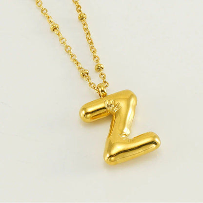 BUBBLE LETTER INITIAL NECKLACE