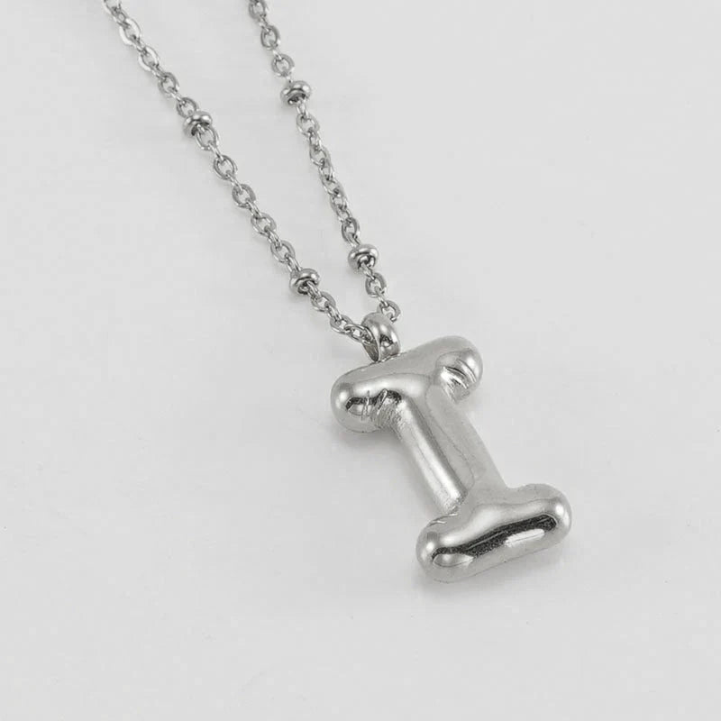 BUBBLE LETTER INITIAL NECKLACE