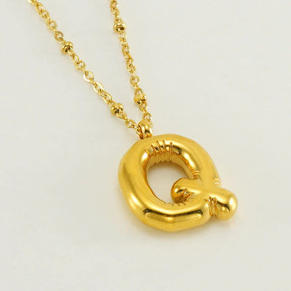 BUBBLE LETTER INITIAL NECKLACE