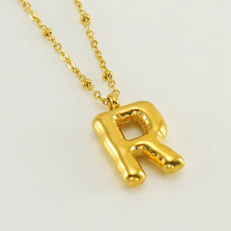 BUBBLE LETTER INITIAL NECKLACE