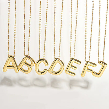 BUBBLE LETTER INITIAL NECKLACE