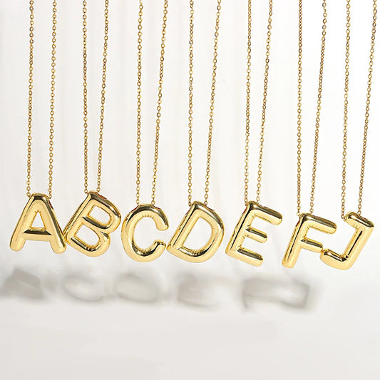 BUBBLE LETTER INITIAL NECKLACE