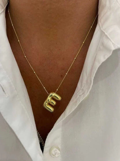 BUBBLE LETTER INITIAL NECKLACE